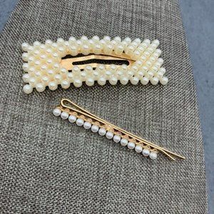 Faux Pearl Snap Barrette Bobby PIn Wedding Bridal Hair Accessories